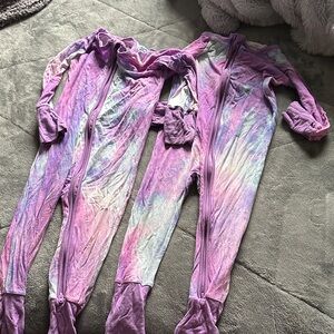 Little Sleepies Purple Tie-Dye Footie Pajamas